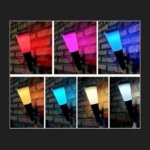 Appliques solaires LED murales multicolores fixées sur mur en brique, lumière décorative extérieure