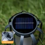 Lampe solaire LED avec panneau photovoltaïque et port USB Type-C pour recharge hybride extérieure