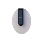 Applique murale solaire LED extérieure design ovale blanc transparent avec panneau photovoltaïque intégré