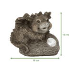 Statue solaire dragon 16x18 cm avec LED, déco fantaisie pour jardin ou balcon.