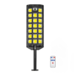 Lampe solaire LED extérieure avec télécommande, 24 LED COB puissantes, idéale pour jardin ou rue