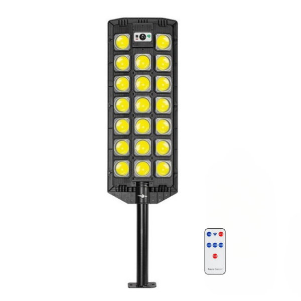 Lampe solaire LED extérieure avec télécommande, 24 LED COB puissantes, idéale pour jardin ou rue
