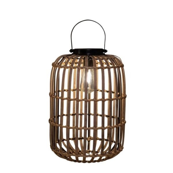 Lanterne solaire en bambou naturel, ambiance chaleureuse, bohème pour jardin ou intérieur