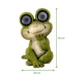 Statue grenouille solaire LED 35x20 cm, yeux lumineux, déco jardin extérieure amusante et originale