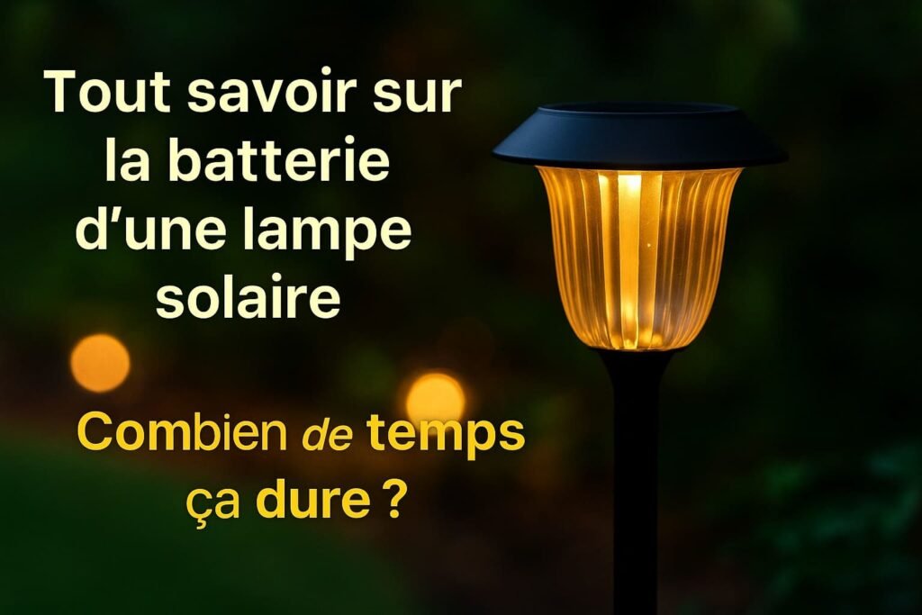 Lampe solaire, lumière blanc chaud avec texte, batteries, combien de temps ça dure ?