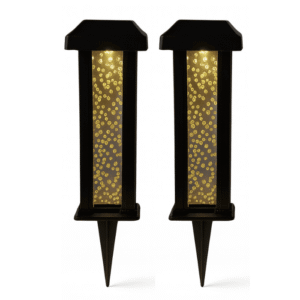 Lot de 2 lampes solaires LED décoratives à bulles pour jardin et allée
