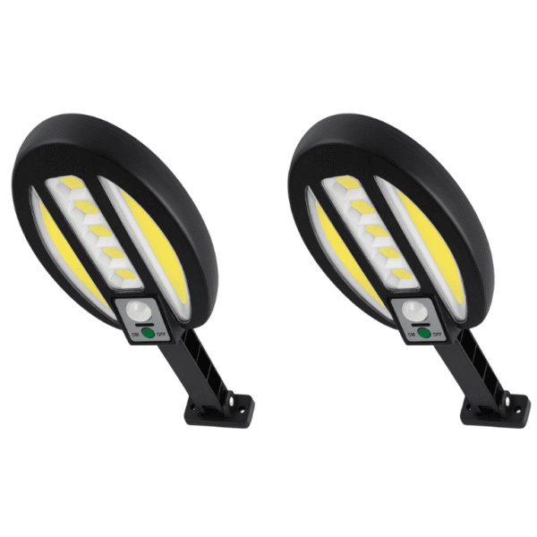 Pack de 2 projecteurs solaires LED COB avec détecteur de mouvement, applique murale extérieure étanche IP67, 3 modes d’éclairage