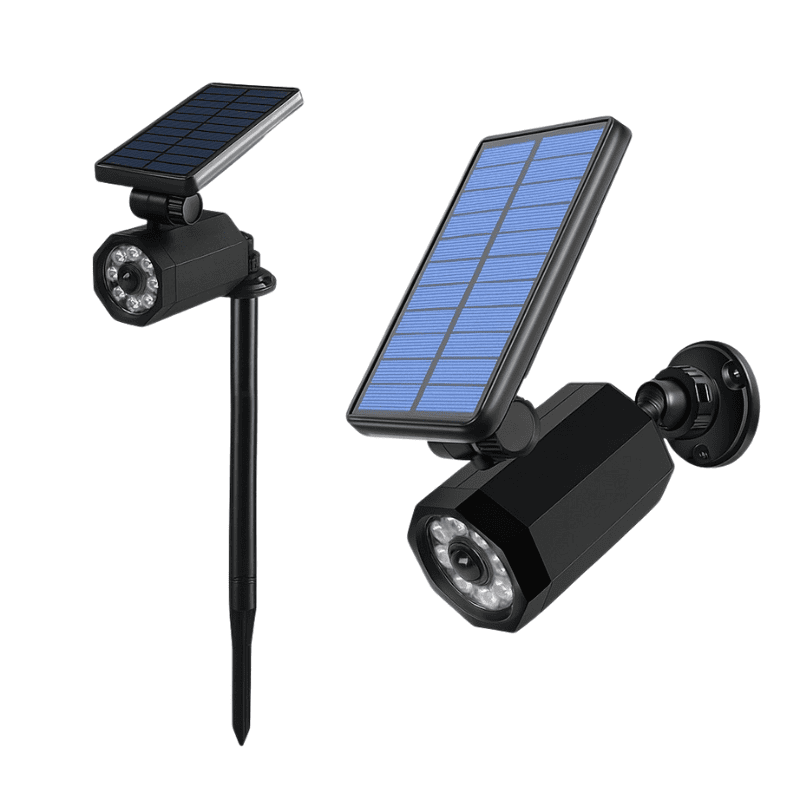 "Projecteur solaire LED 8x LED avec détecteur de mouvement, utilisable en fixation murale ou sur piquet pour jardin"