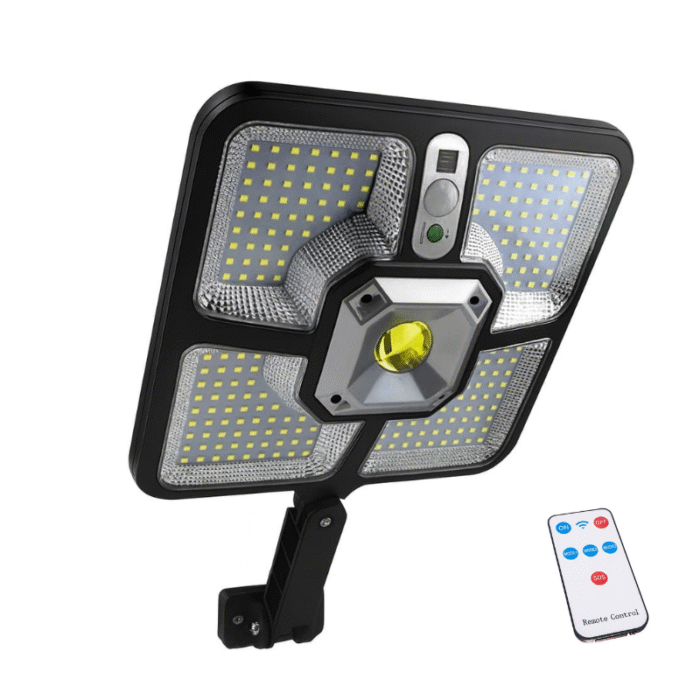 Lampe solaire LED murale avec capteur de mouvement et télécommande sans fil