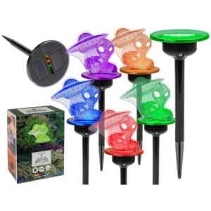 Lampe solaire LED Alien 3D multicolore – décoration de jardin à énergie solaire avec changement de couleur