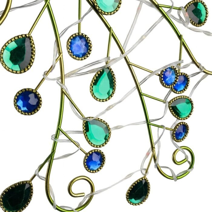 Guirlande 40 LED multicolores décoratives sur queue de paon solaire