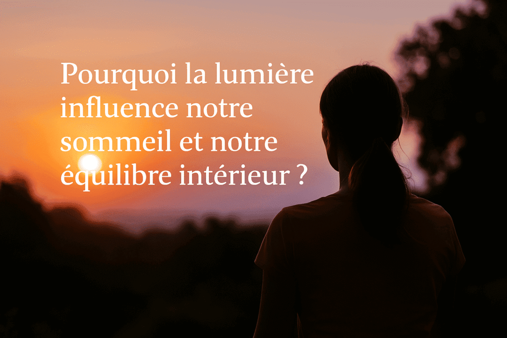 Femme méditant au coucher du soleil, lumière douce favorisant la détente et l’équilibre intérieur