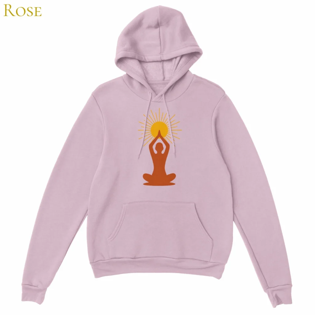 Hoodie Lumière intérieure rose – sweat à capuche unisexe avec symbole solaire, Solaire Universel