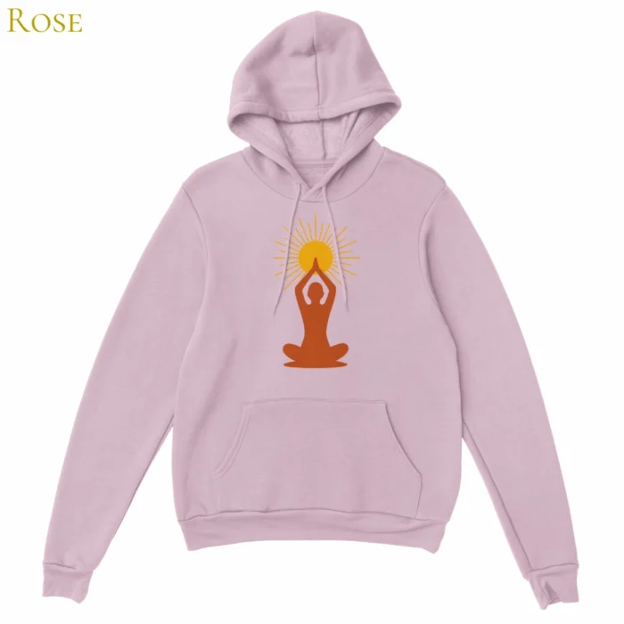 Hoodie Lumière intérieure rose – sweat à capuche unisexe avec symbole solaire, Solaire Universel