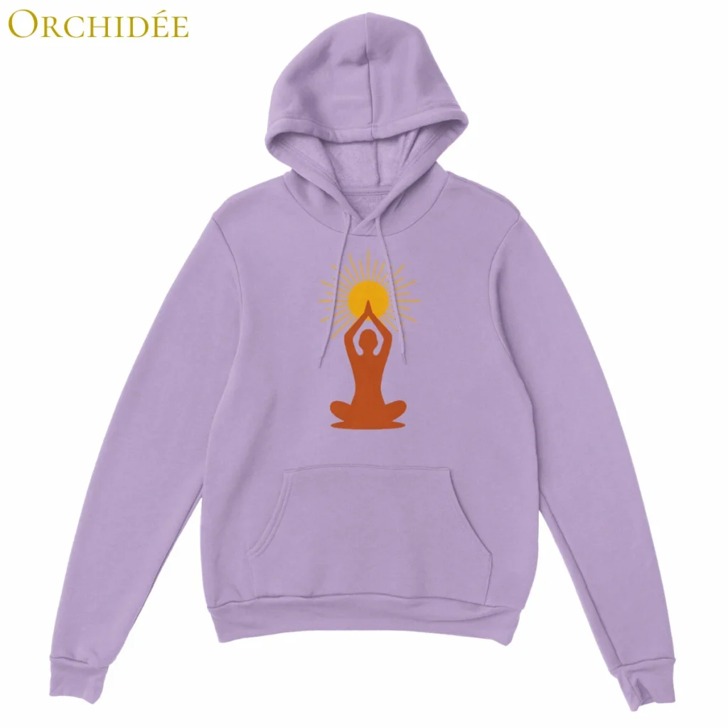 Hoodie Lumière intérieure orchidée – sweat à capuche unisexe avec symbole solaire, Solaire Universel