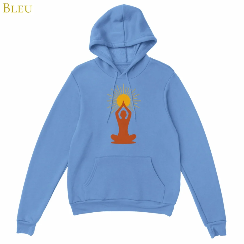 Hoodie Lumière intérieure bleu – sweat à capuche unisexe avec symbole solaire, Solaire Universel