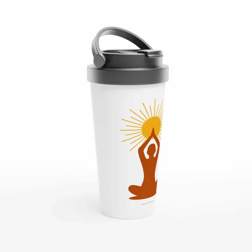 Mug de voyage spirituel Solaire Universel – symbole solaire de conscience et harmonie intérieure