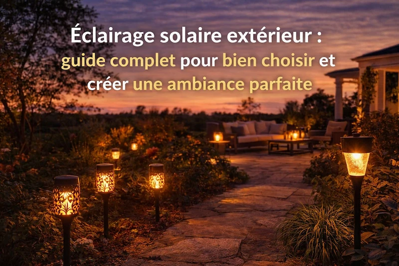 "éclairage solaire extérieur jardin terrasse ambiance lumineuse cosy lampes solaires chemin"