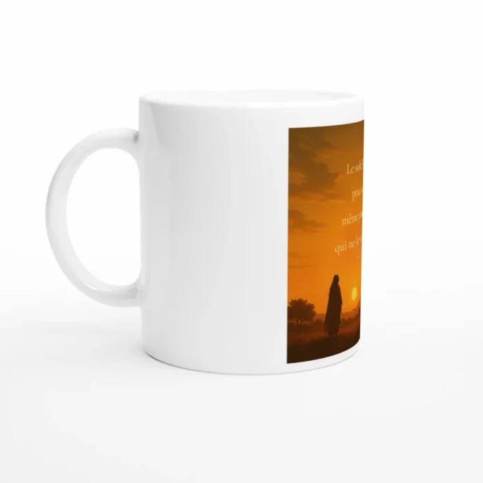 Tasse citation positive proverbe amérindien soleil lumière illustration paysage coucher de soleil décoration spirituelle