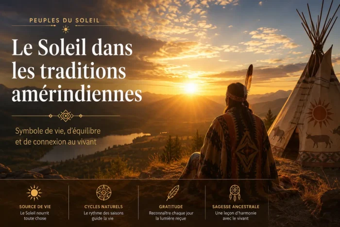 Lever de soleil inspiré des traditions amérindiennes, symbole de vie, d'harmonie avec la nature et de connexion au vivant.