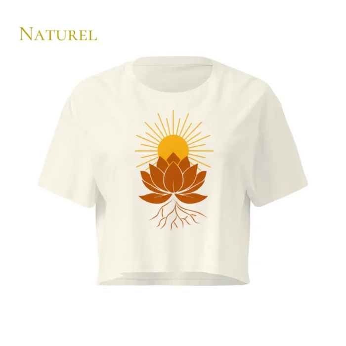 Crop top Naturel Lotus Solaire pour femme en coton éthique – Solaire Universel