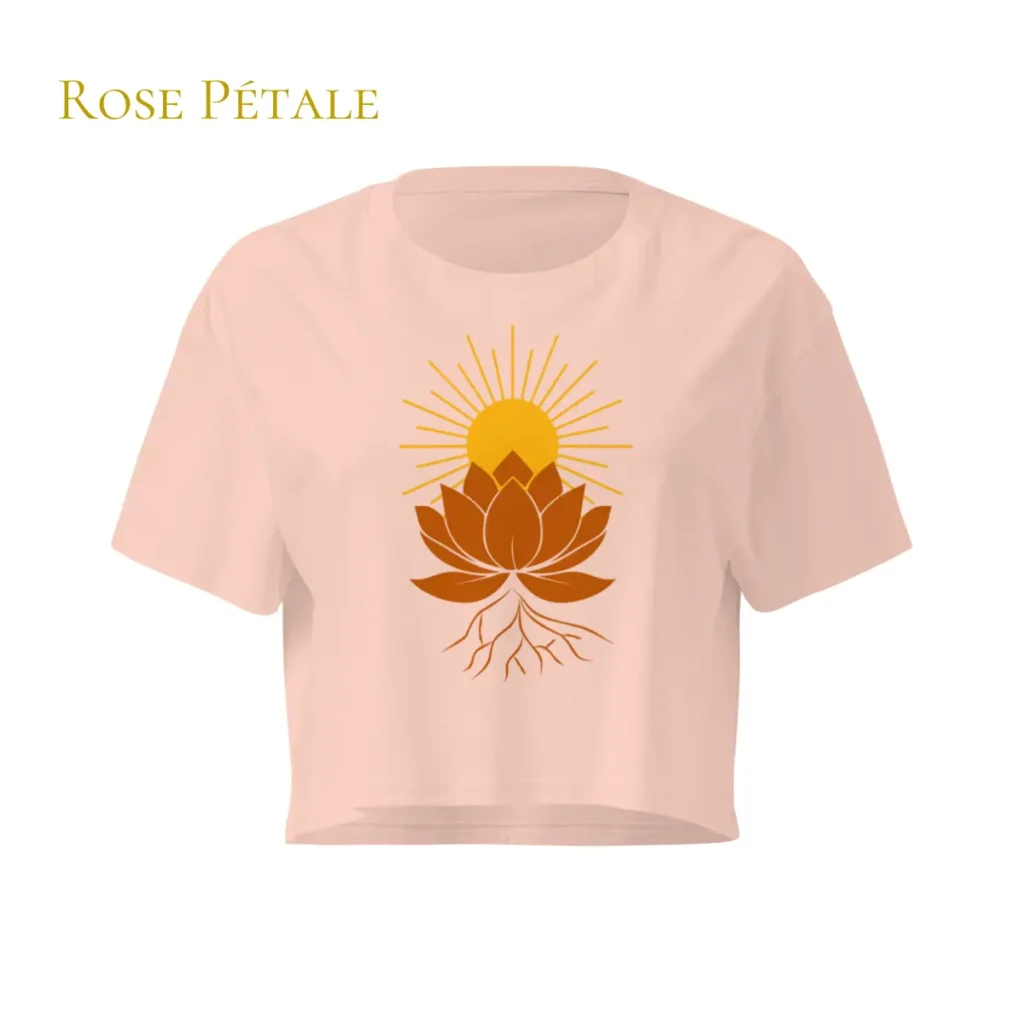 Crop top Rose Pétale Lotus Solaire pour femme en coton éthique – Solaire Universel