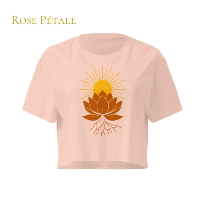 Crop top Rose Pétale Lotus Solaire pour femme en coton éthique – Solaire Universel