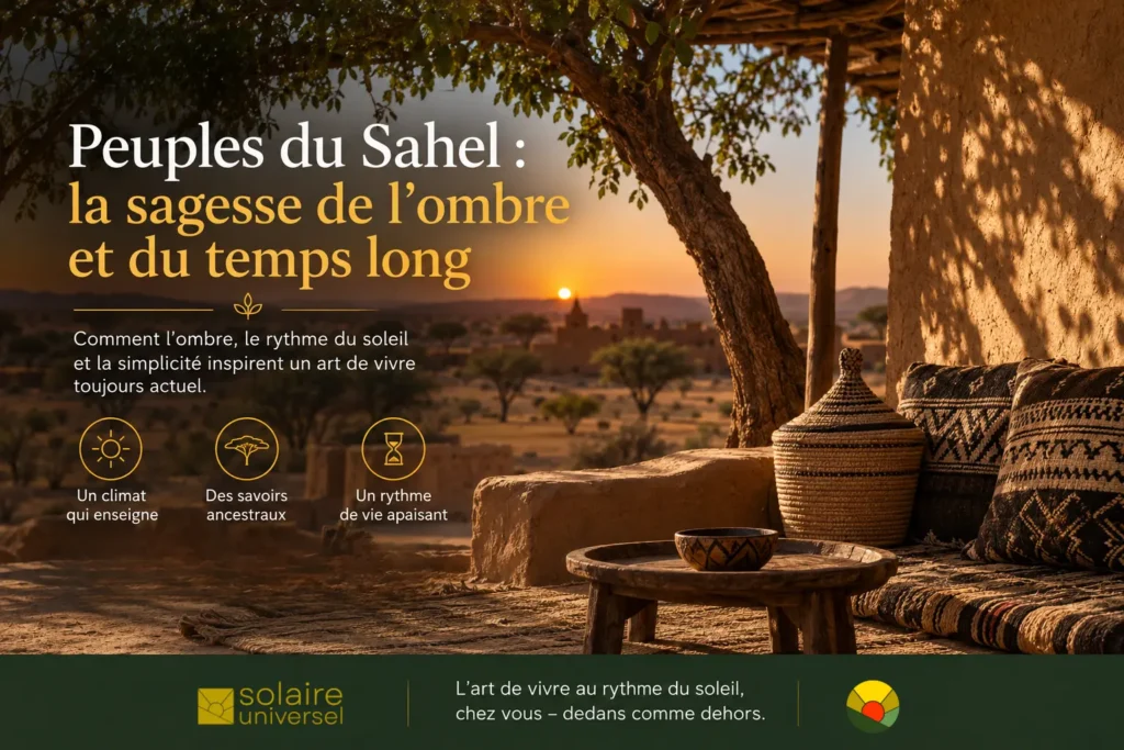 Peuples du Sahel : paysage sahélien au coucher du soleil illustrant la sagesse de l'ombre et du temps long
