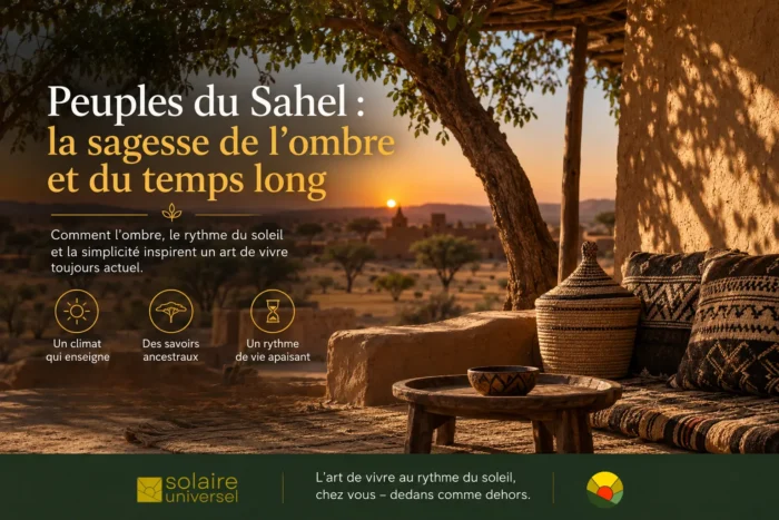 Peuples du Sahel : paysage sahélien au coucher du soleil illustrant la sagesse de l'ombre et du temps long